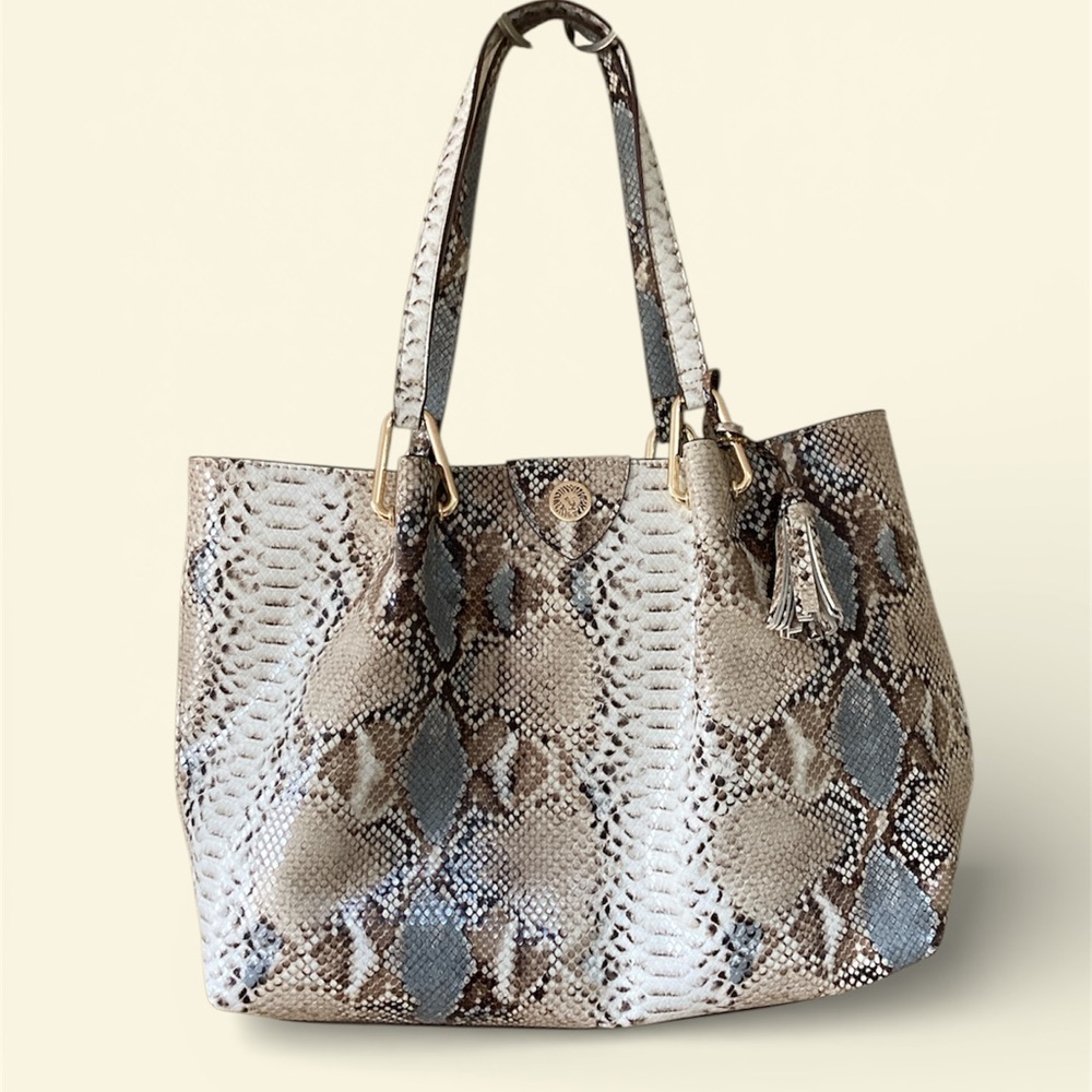 Anne Klein Women's A-Hinge Snake-Print Tote NWOT - Picture 2 of 9
